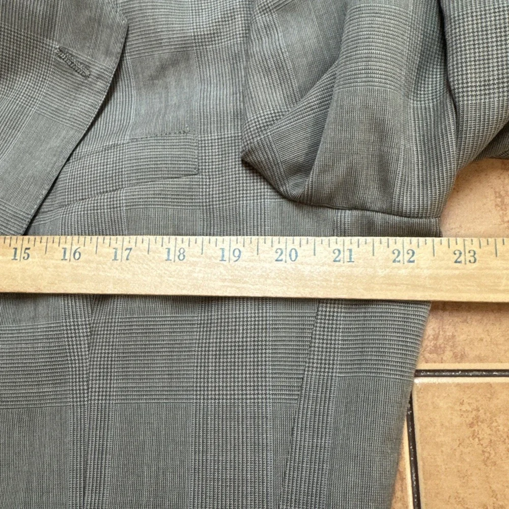 Hart Schaffner Marx Blazer Sz 42L Gray Plaid Sport Coat Suit Jacket USA VTG